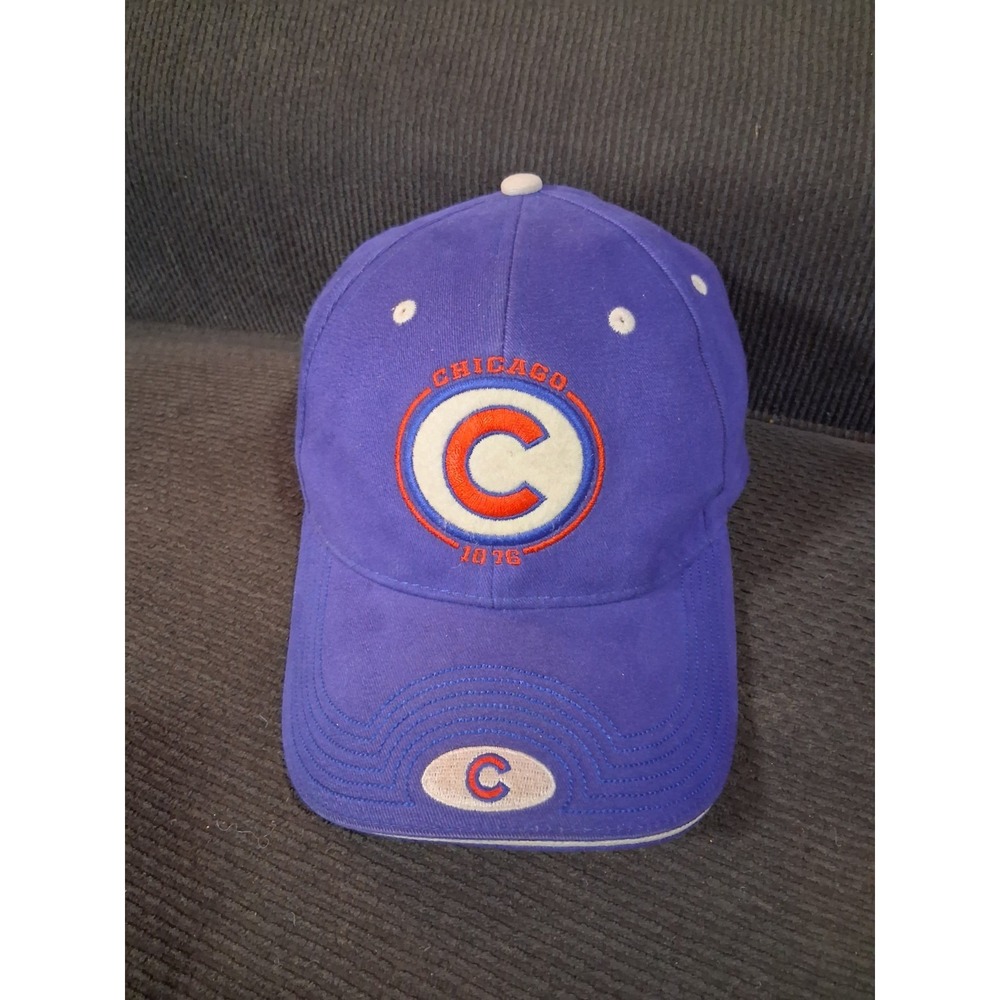 Vintage Chicago Cubs Hat Strap Back Drew Pearson Shield C‎ Logo One Size 80s